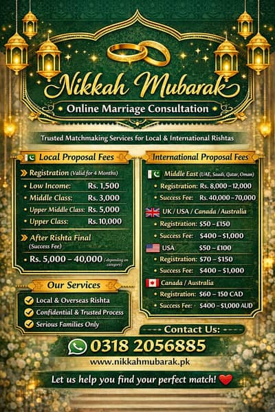 Nikkah Mubarak Online Marriage Bureau