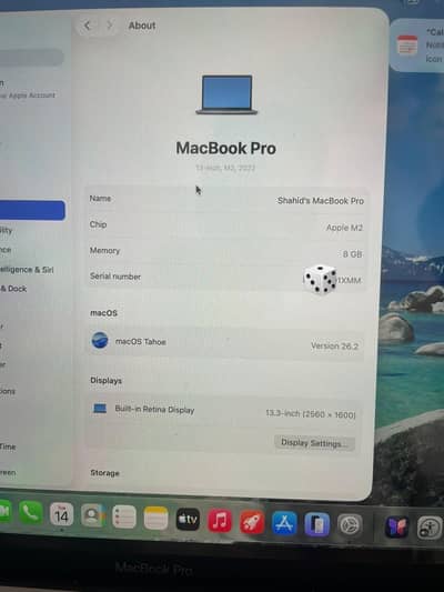 Macbook pro M2  Model 2022