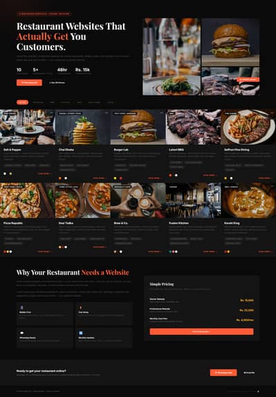 Professional Restaurant Website – Rs. 15,000 | Mobile Friendly