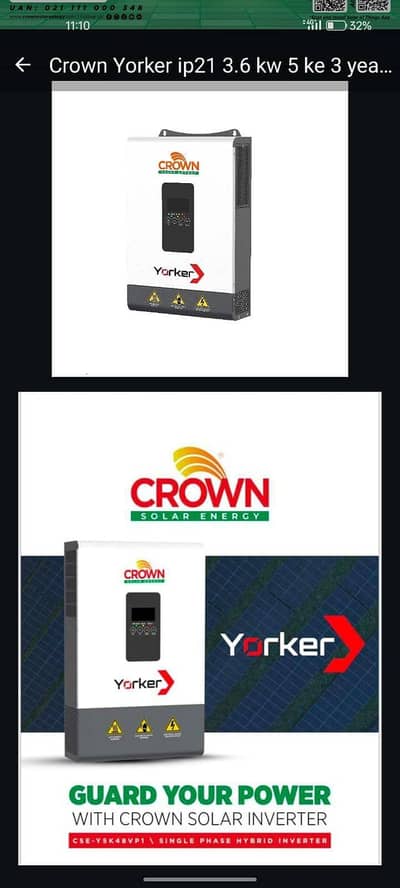 Crown 3.6KW 24V Hybrid Solar Inverter | 3 Year Warranty