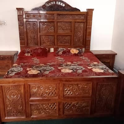 Wooden BedSet ( delivery in abbottabad mansehra haripur)