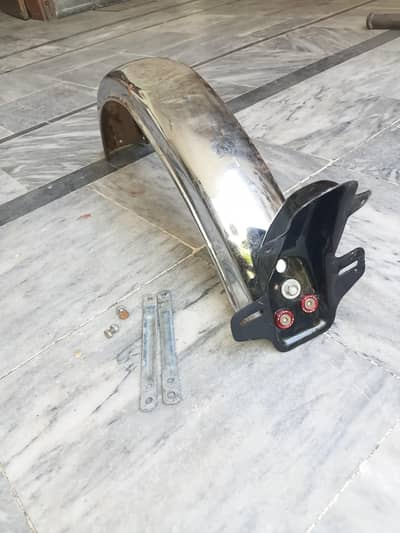 Cut Mudguard with Bracket & Complete Fitting