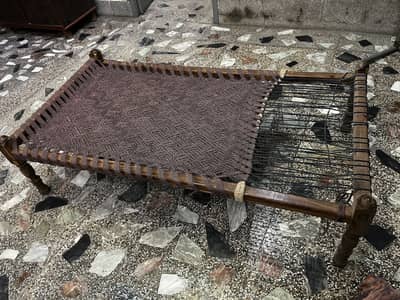 2 wooden charpai