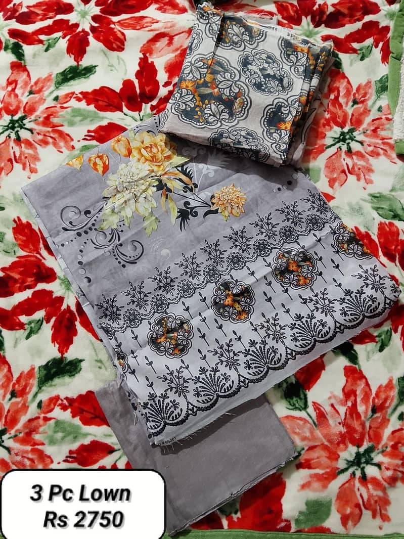 Summer Unstitched Lawn Suit 3PC – Premium Quality 12