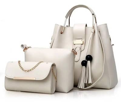 white creamy colour 3 bag set