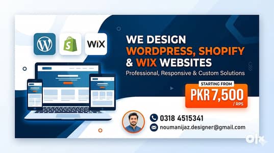 We are Design Wordpress, Shopify & Wix Websites