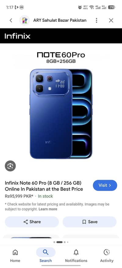 infinix note 60 pro blue  color 10 by 10