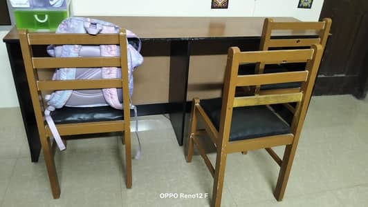 study table with 3 chairs