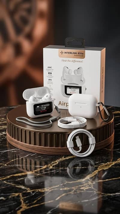  Premium Touch Screen AirPods | ANC | High Bass | Free Cable Offer