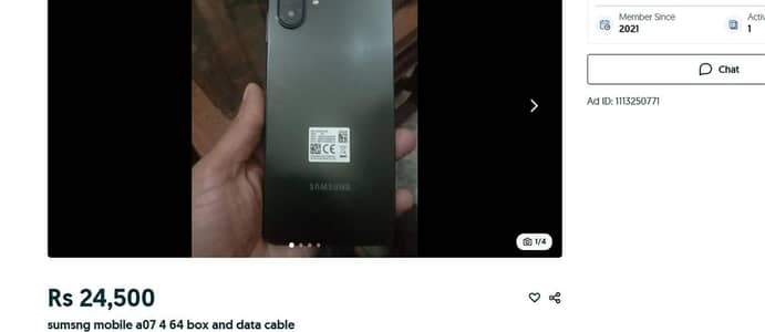 sumsng mobile  4 64 condition 10 by 10 data cable with box