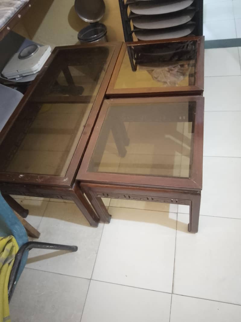 Solid wood coffee table set 1
