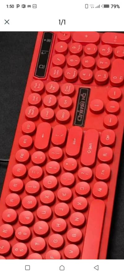 stylish Red wired keyboard