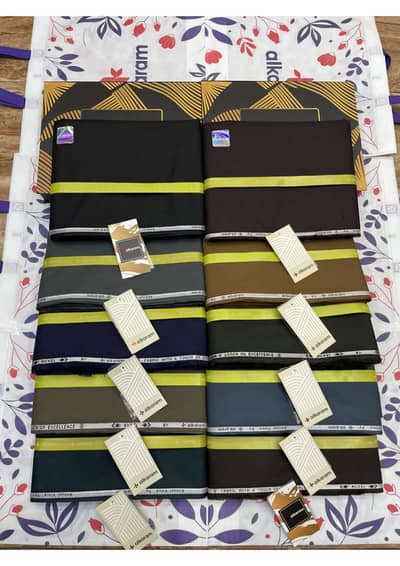 Men Unstiched Wash & Wear Suits / Alkaram Collection,