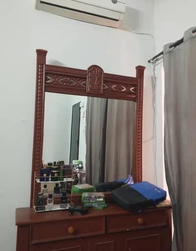 king bed with almost new matress dressing table and ironing board