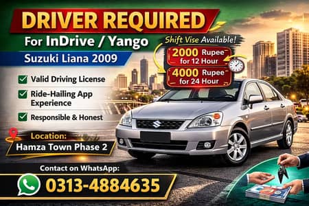 Driver Needed for InDrive / Yango – Suzuki Liana 2009