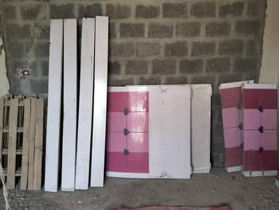 2 bed with 2 side tables and 1 study table girls bed