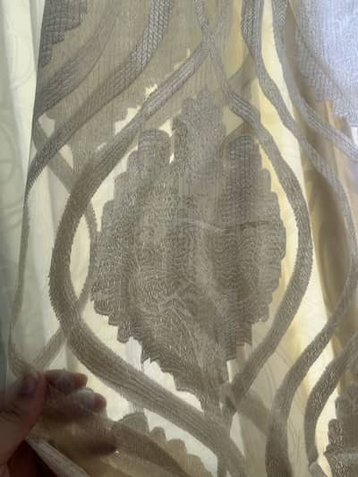 New curtains only one week use off-white and lemon colour