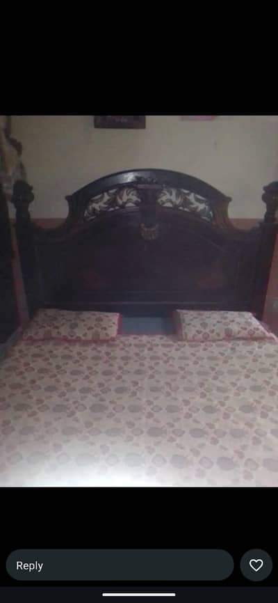 bed, dressing table, side table, kitchen wardrobe