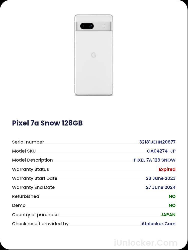 Google pixel 7a 0