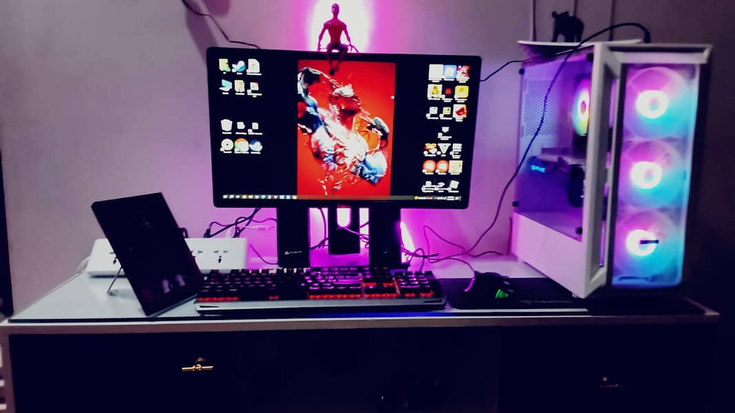 GAMING PC Ryzen 5 1600x + RX590 8gb + 24" inch led | 8gb Ram | ssd+hdd 4