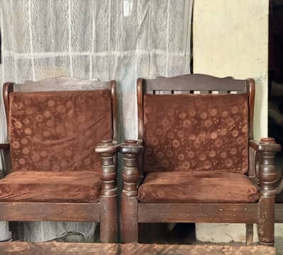 Heavy Solid Wood 5-Seater Sofa Set (3+1+1) – Pure Wood