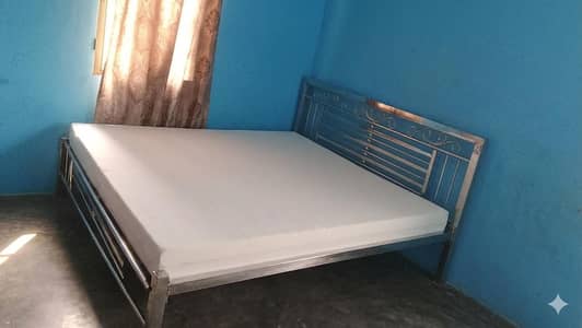 Double Bed and Metal wardrobe set