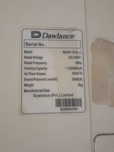 Dawlance split 1 ton forsale
