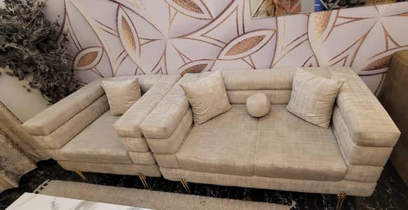 6 seater modern design sofa set with table