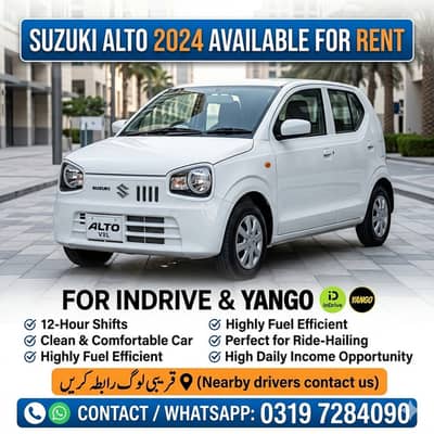 ALTO 2024 available for rent indrive yango