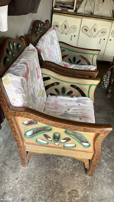 Three seater sofa and two chairs