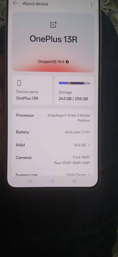 OnePlus 13R 16GB 256GB 10/10 condition Non PTA