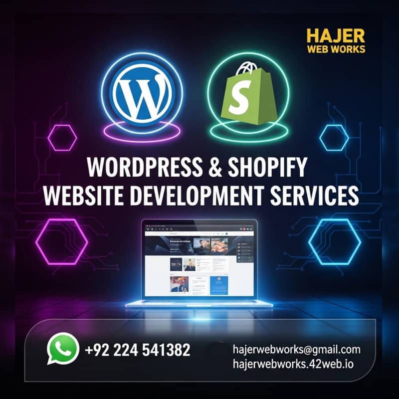 Wordpress Development, Web Design development, Website Design, Shopify 0