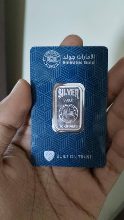 Silver Bar 10gm Made in UAE with receipt