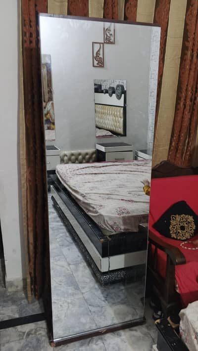 stand mirror with shelf and rack