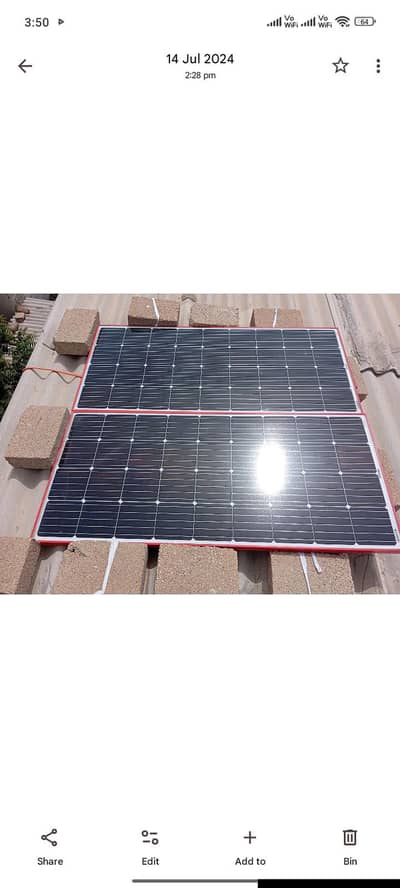 Solar panel single glass 180 watt ki ek plate 2pic