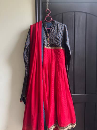 Anarkali Frock with Chiffon Dupatta