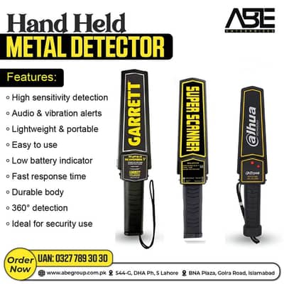 Hand Held Metal Detector (All Brands Available)