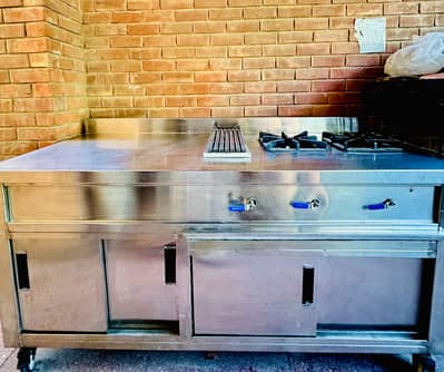 Stainless steel industrial commercial cooking range stove and grill