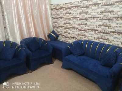 "Stylish Blue Sofa Set for Sale"
