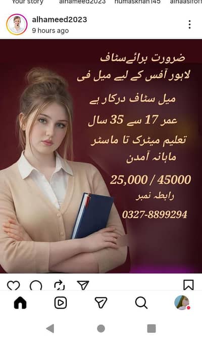 Matric pass students Jobs opportunity Male and female both Part-time