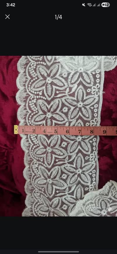 organza embroidered patch/lace / embroidered lace /white lace