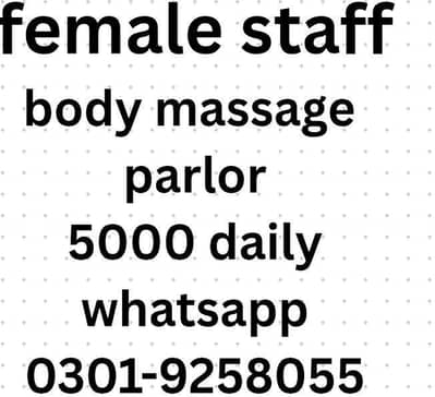female staff for parlor o3oI-925--8o55 ten thousand daily income