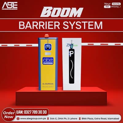Boom Barrier with Integrated UHF RFID E-Tag System