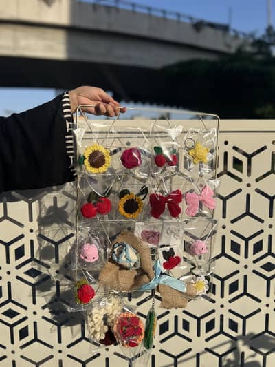 Keychain , earings etc