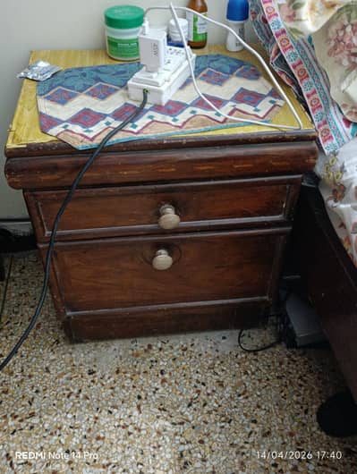 king bed with mattress side table dresser 3 part almari