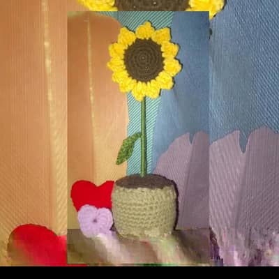 crochet decoration pot