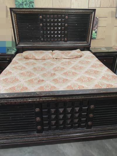 Bed with Side Table,  Dressing Table