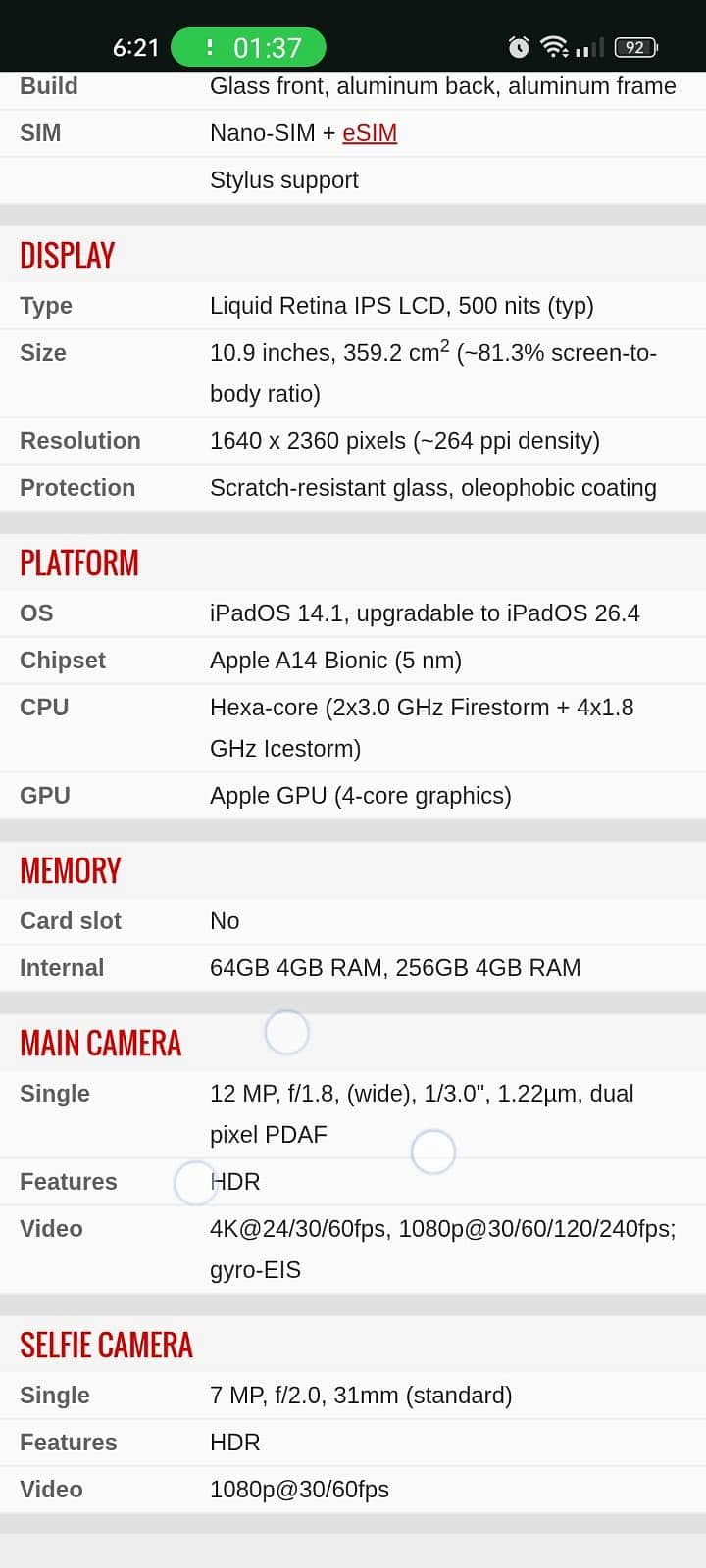 ipad Air 4 generation 15