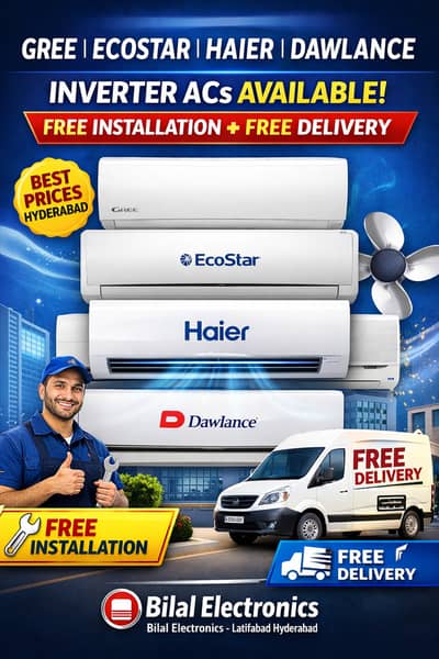 Gree | Ecostar | Haier | Dawlance AC Available | Free Installation