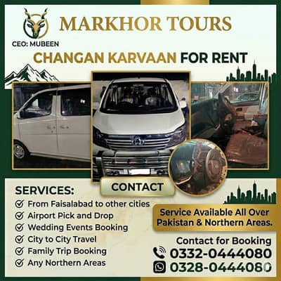 Changan karvan Available for rent and tourism services